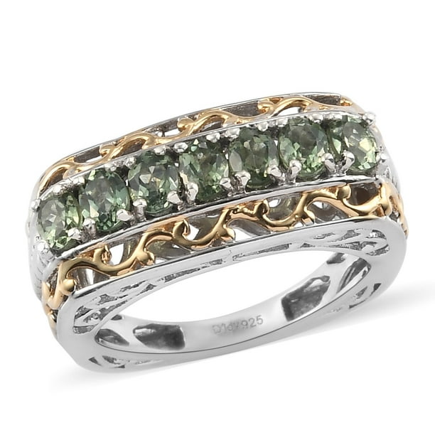 Designer Sparkling Swirling Flower Cluster Green CZ Ring in 925 Sterling Silver 